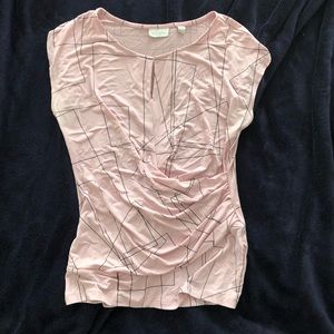 NY & Co pink stretch cap sleeve shirt